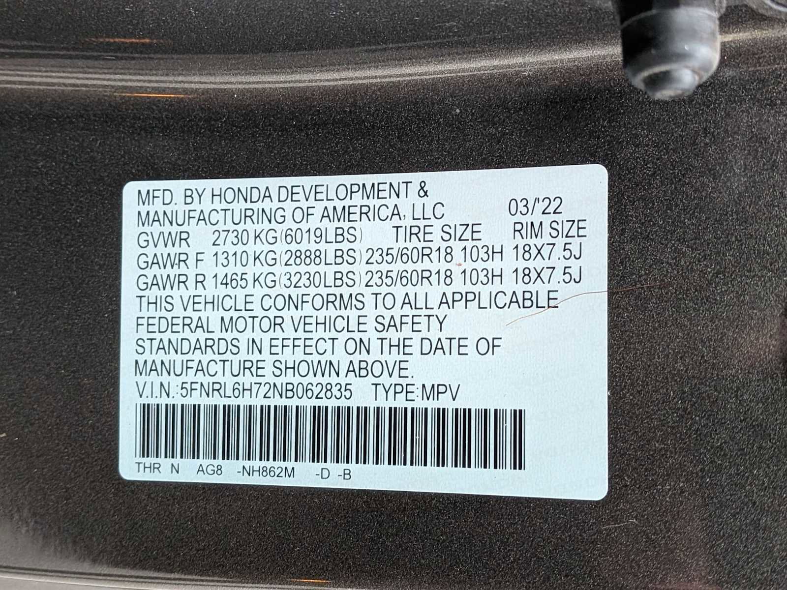 Certified 2022 Honda Odyssey EX-L image 34