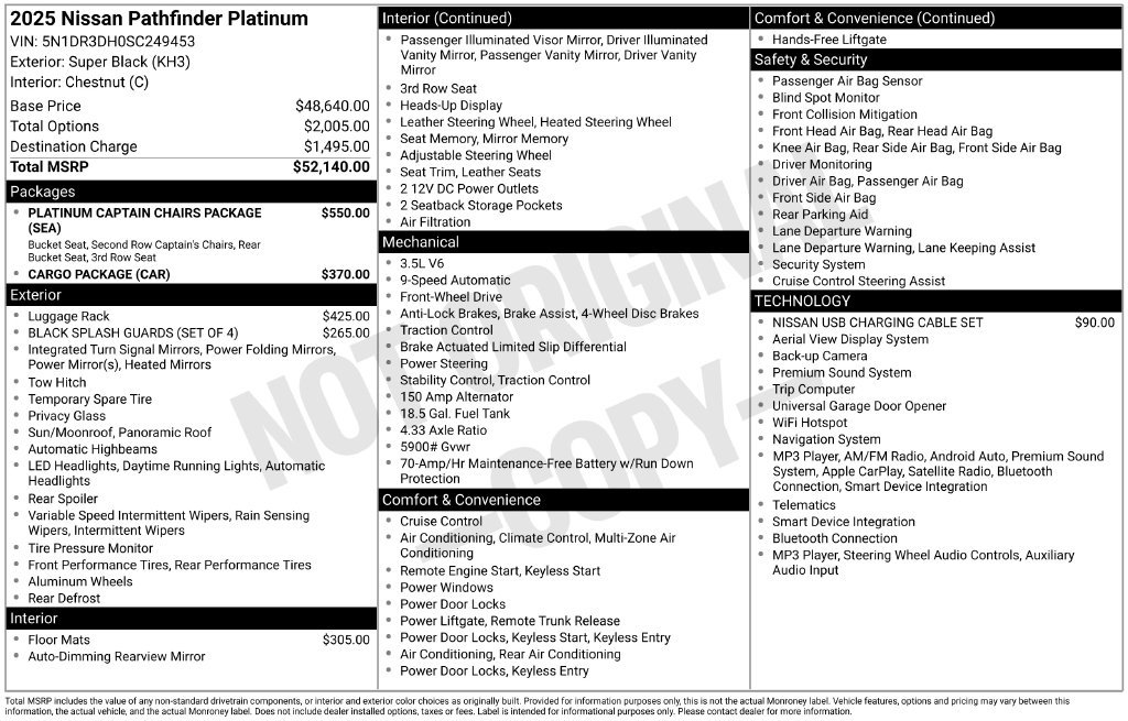 Certified 2025 Nissan Pathfinder Platinum FWD image 15
