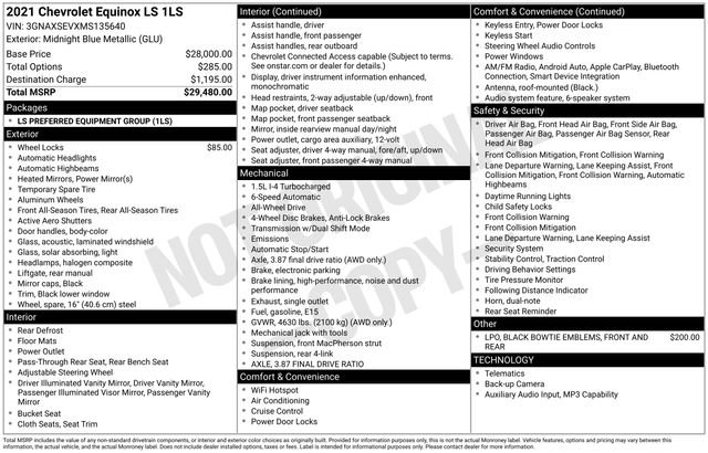 Used 2021 Chevrolet Equinox LS AWD/4WD image 2