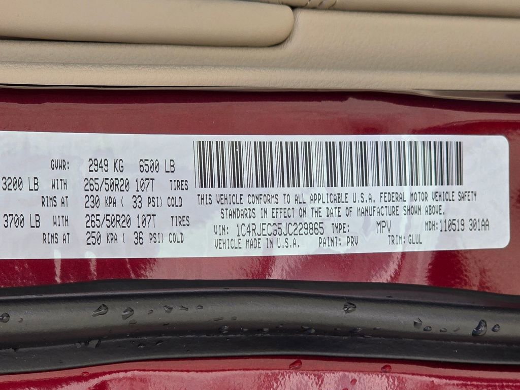 Used 2018 Jeep Grand Cherokee Overland image 53
