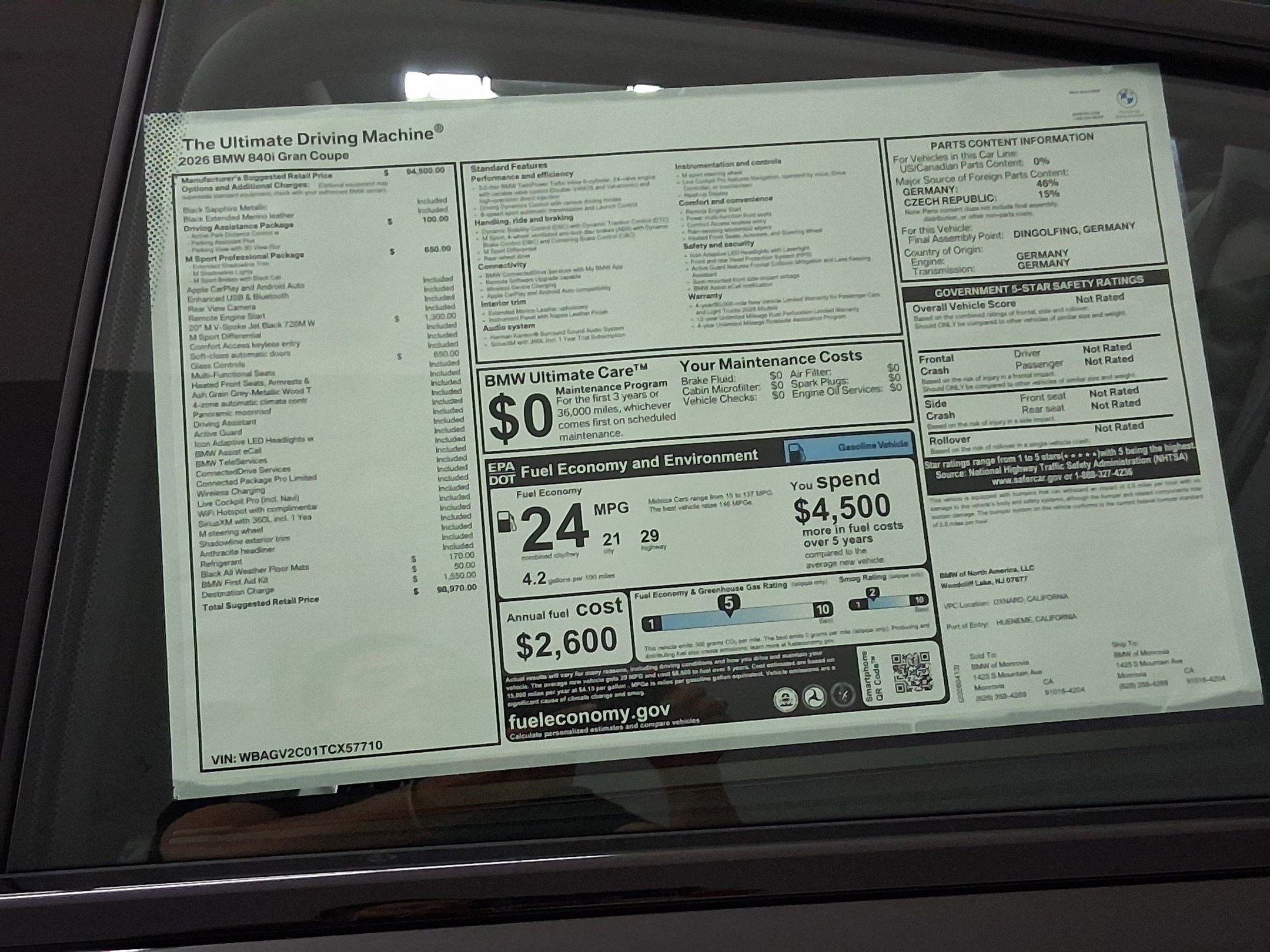 New 2026 BMW 840i w/ M Sport Professional Package RWD image 36