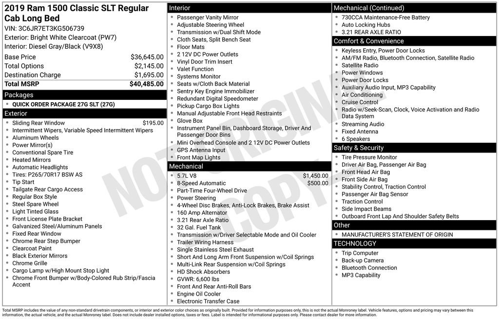 Used 2019 RAM 1500 Classic SLT image 17