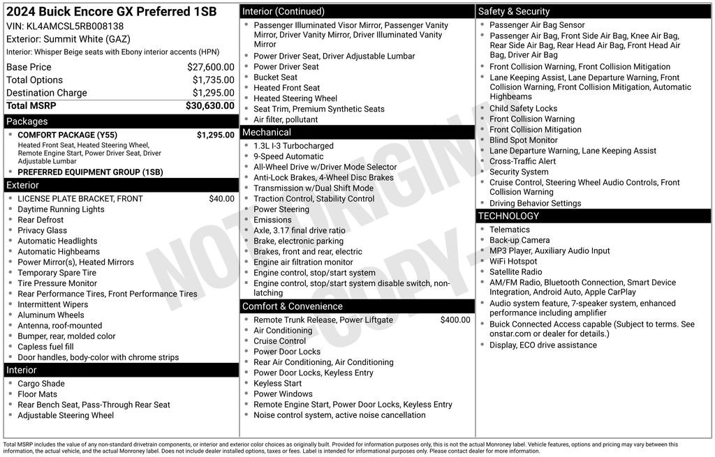 Certified 2024 Buick Encore GX Preferred w/ Comfort Package AWD/4WD image 5