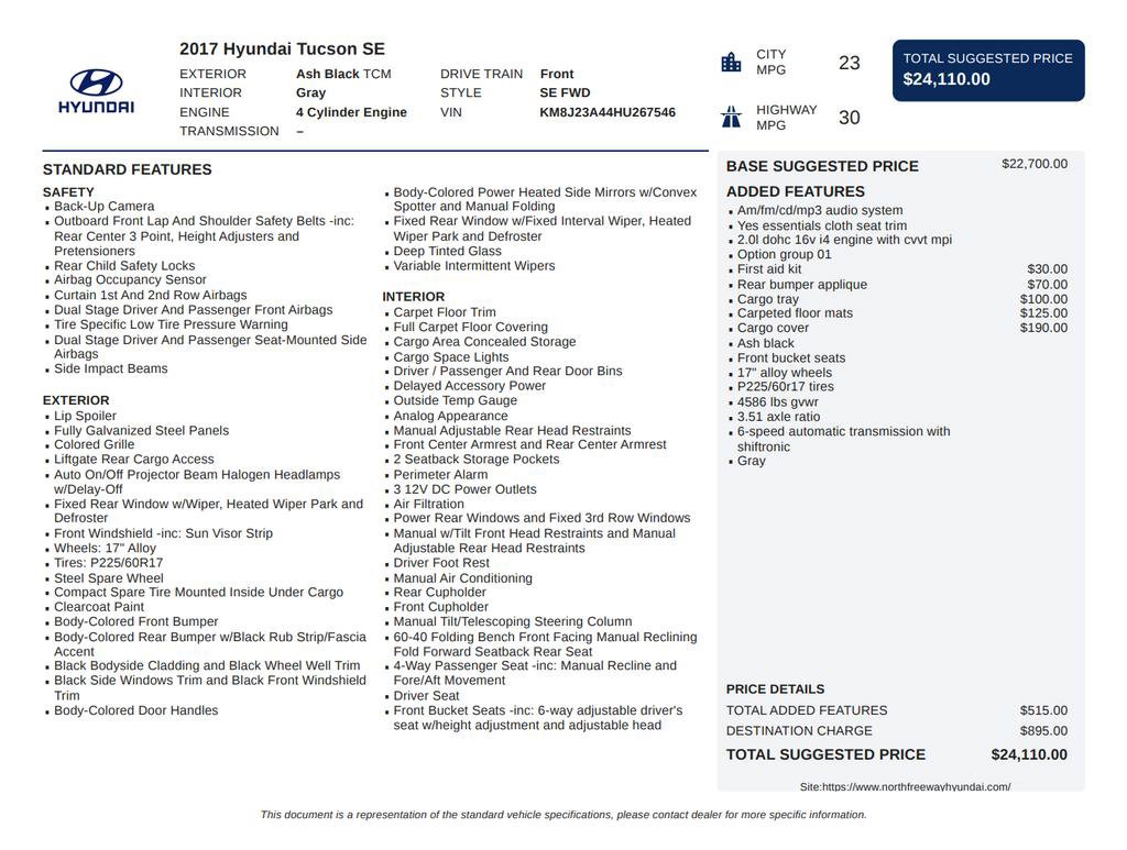 Used 2017 Hyundai Tucson SE FWD image 3
