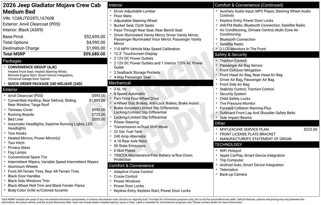 New 2026 Jeep Gladiator Mojave AWD/4WD image 4