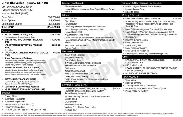 Used 2023 Chevrolet Equinox RS w/ RS Leather Package image 3