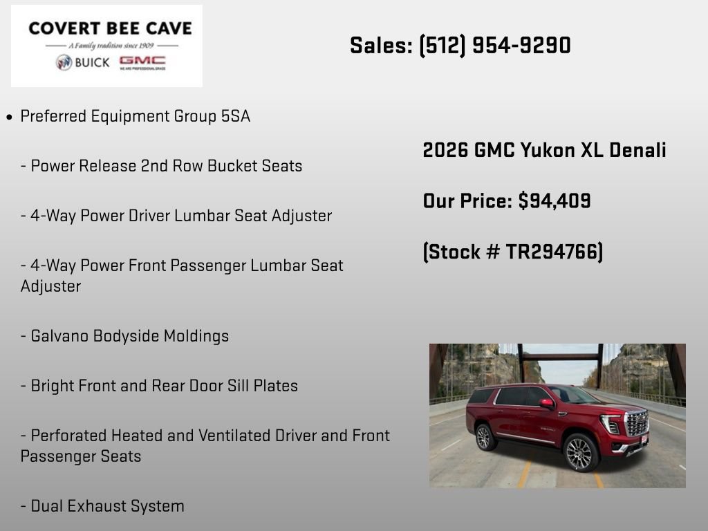 New 2026 GMC Yukon XL Denali w/ Sun & Power Step Package AWD/4WD image 6