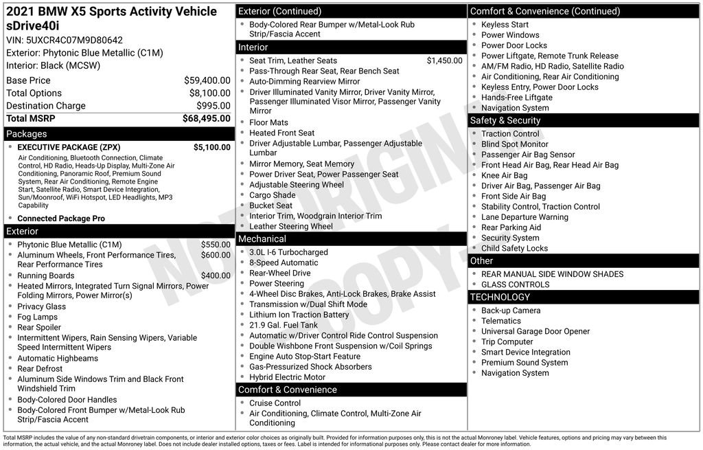 Used 2021 BMW X5 sDrive40i w/ Executive Package RWD image 40