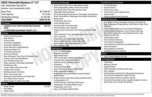 Used 2022 Chevrolet Equinox LT FWD image 7