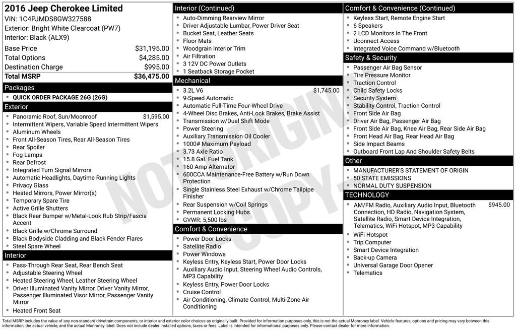 Used 2016 Jeep Cherokee Limited image 1