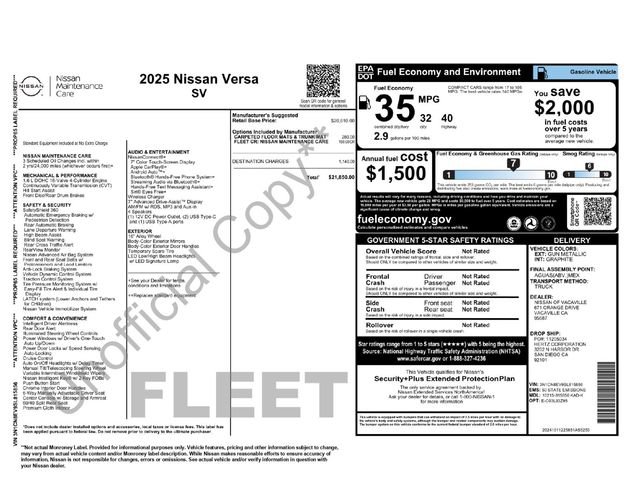 Used 2025 Nissan Versa SV FWD image 34