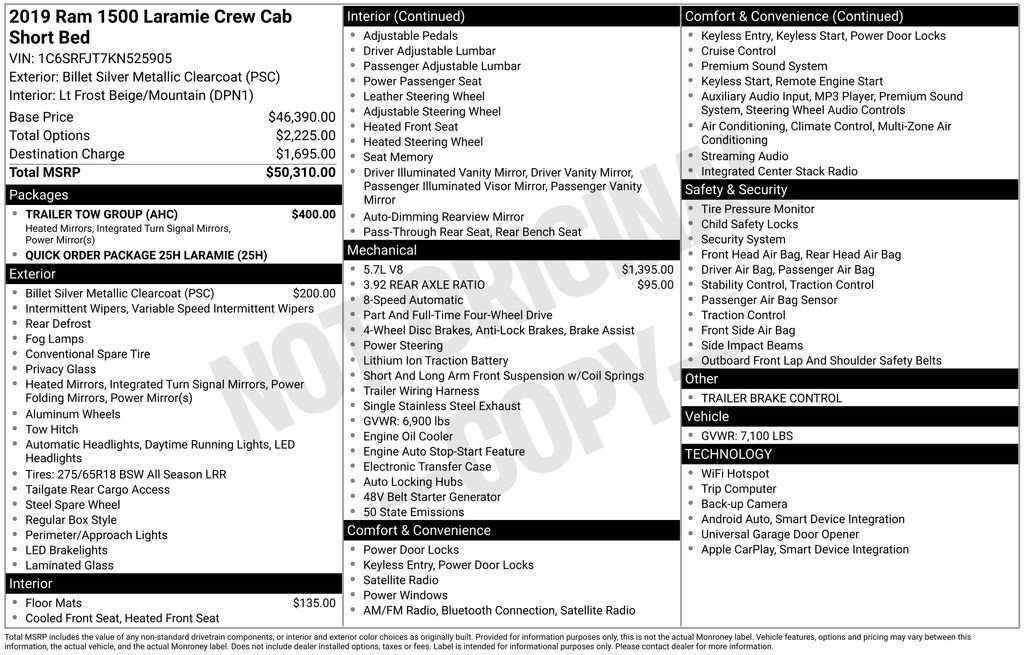 Used 2019 RAM 1500 Laramie w/ Trailer Tow Group image 13