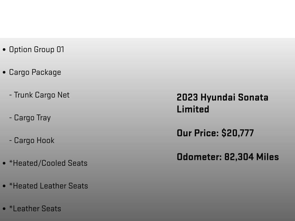 Used 2023 Hyundai Sonata Limited w/ Cargo Package FWD image 6