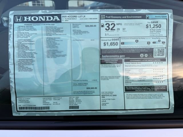 New 2025 Honda Accord LX image 32