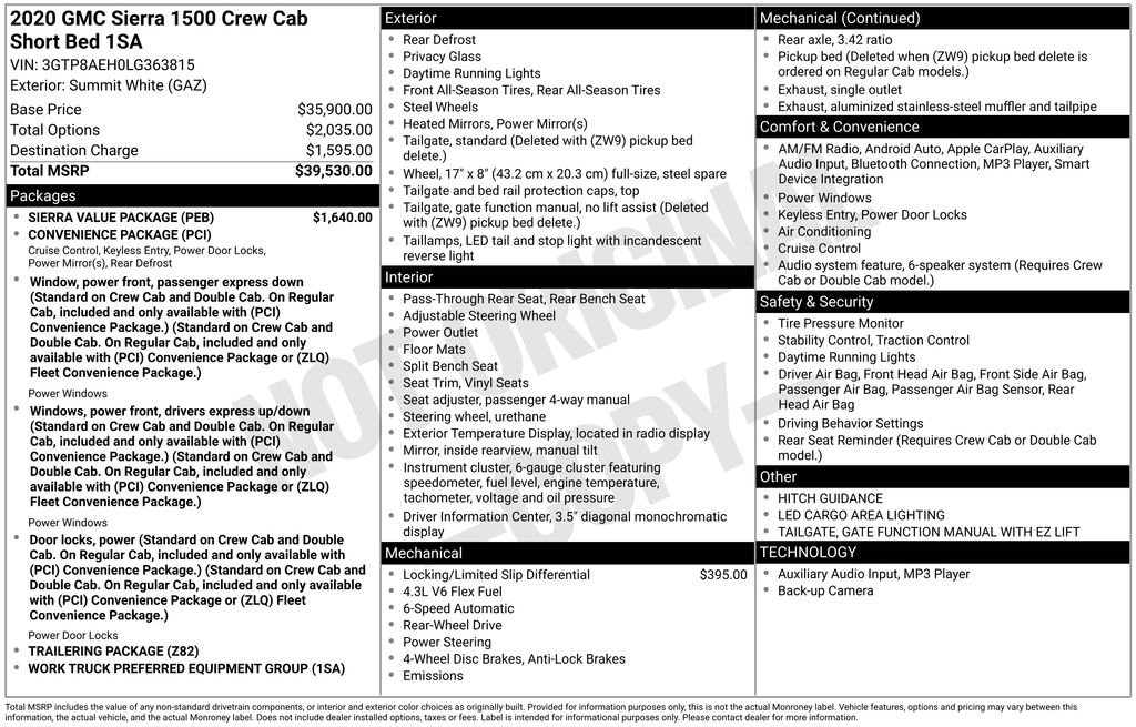 Used 2020 GMC Sierra 1500 2WD Crew Cab w/ Sierra Value Package image 6