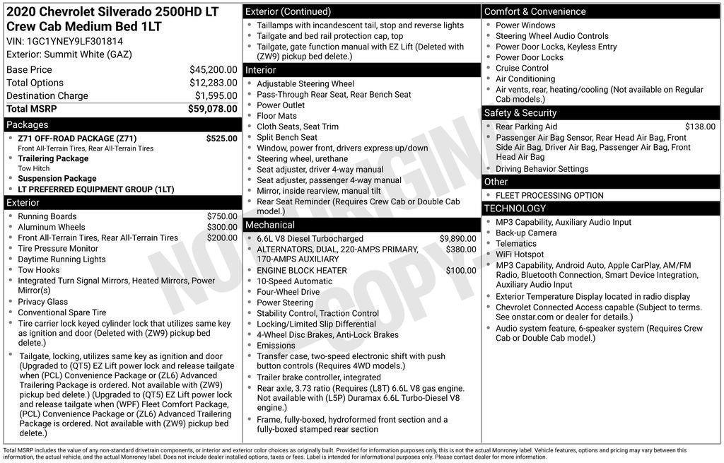 Used 2020 Chevrolet Silverado 2500 LT w/ Z71 Off-Road Package AWD/4WD image 37
