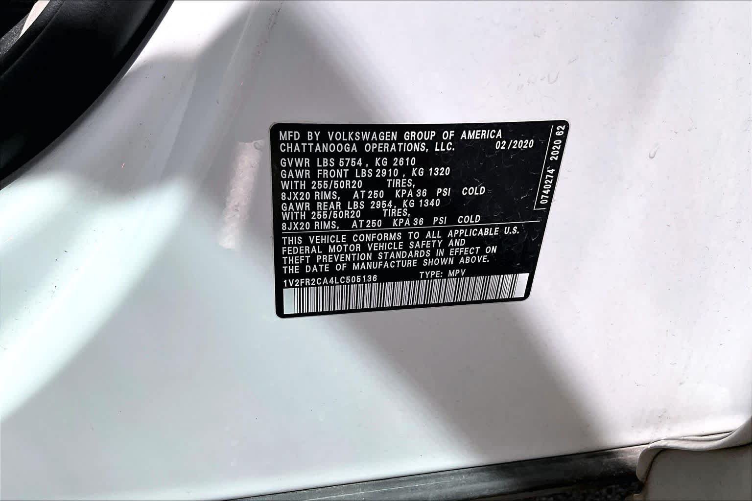 Used 2020 Volkswagen Atlas SE w/ Panoramic Sunroof Package FWD image 38