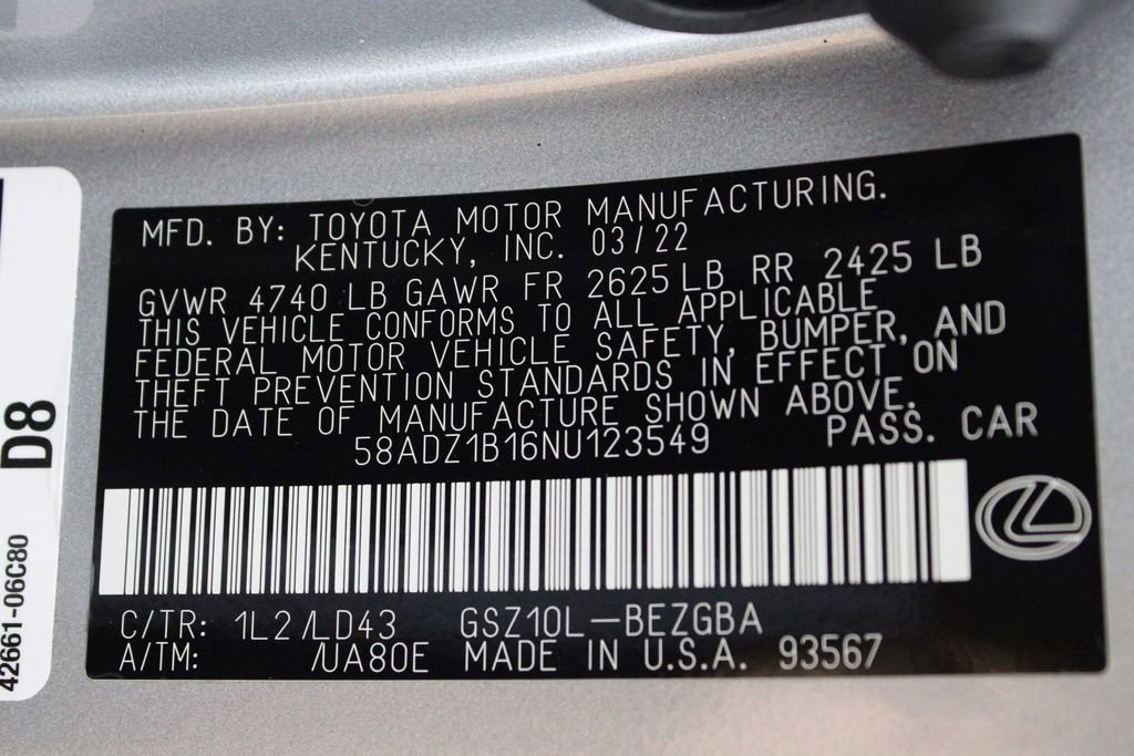 Used 2022 Lexus ES 350 w/ Premium Package image 22