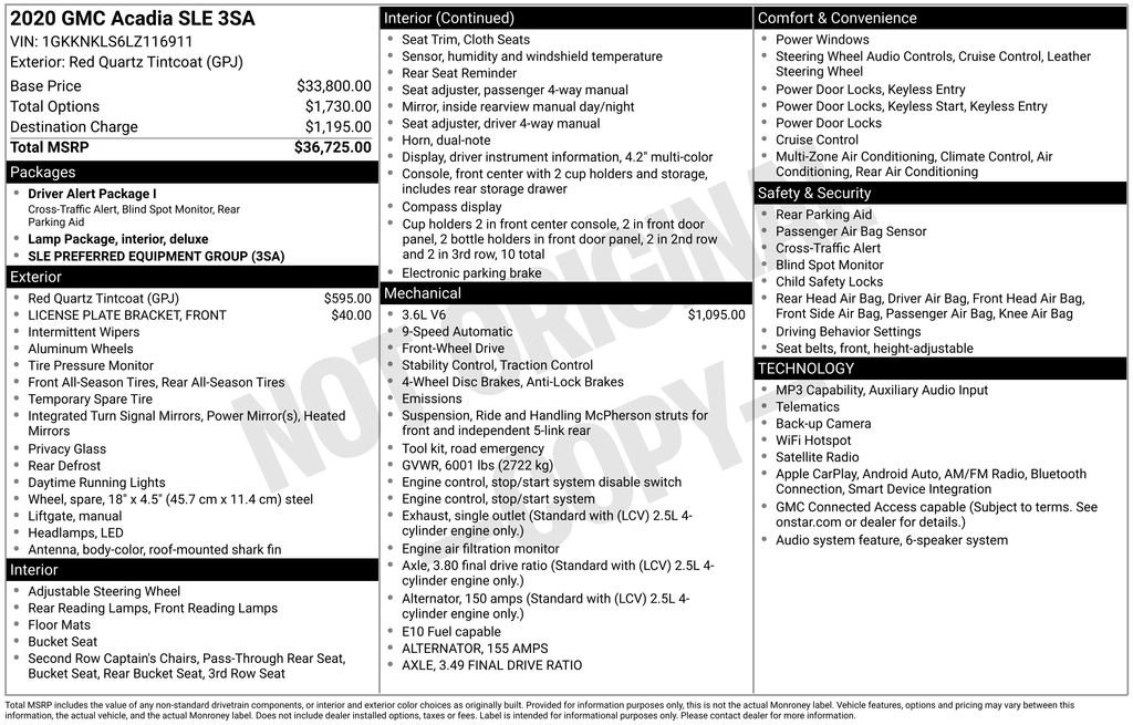 Used 2020 GMC Acadia SLE FWD image 41