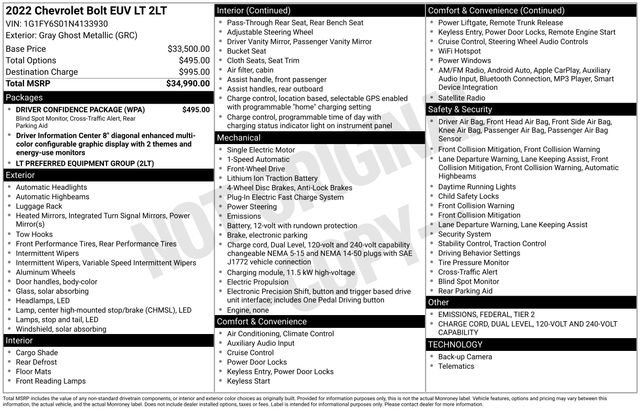 Used 2022 Chevrolet Bolt EUV LT w/ Driver Confidence Package image 15