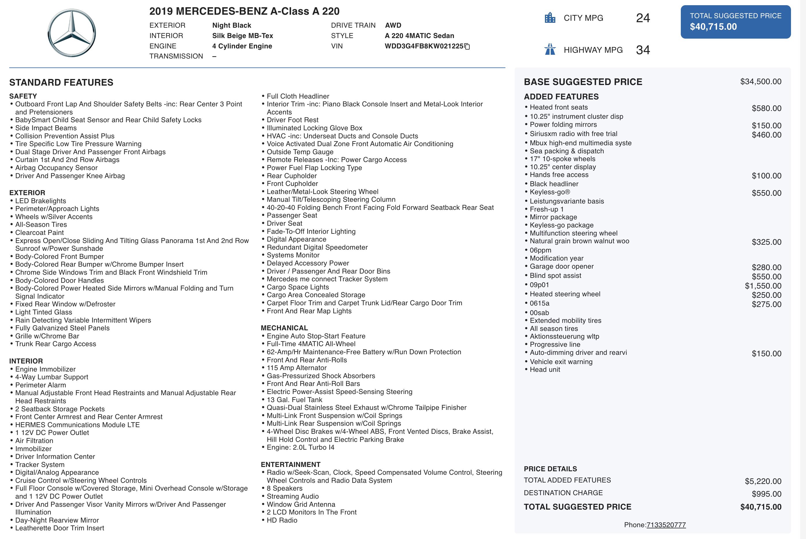 Used 2019 Mercedes-Benz A 220 A 220 image 3