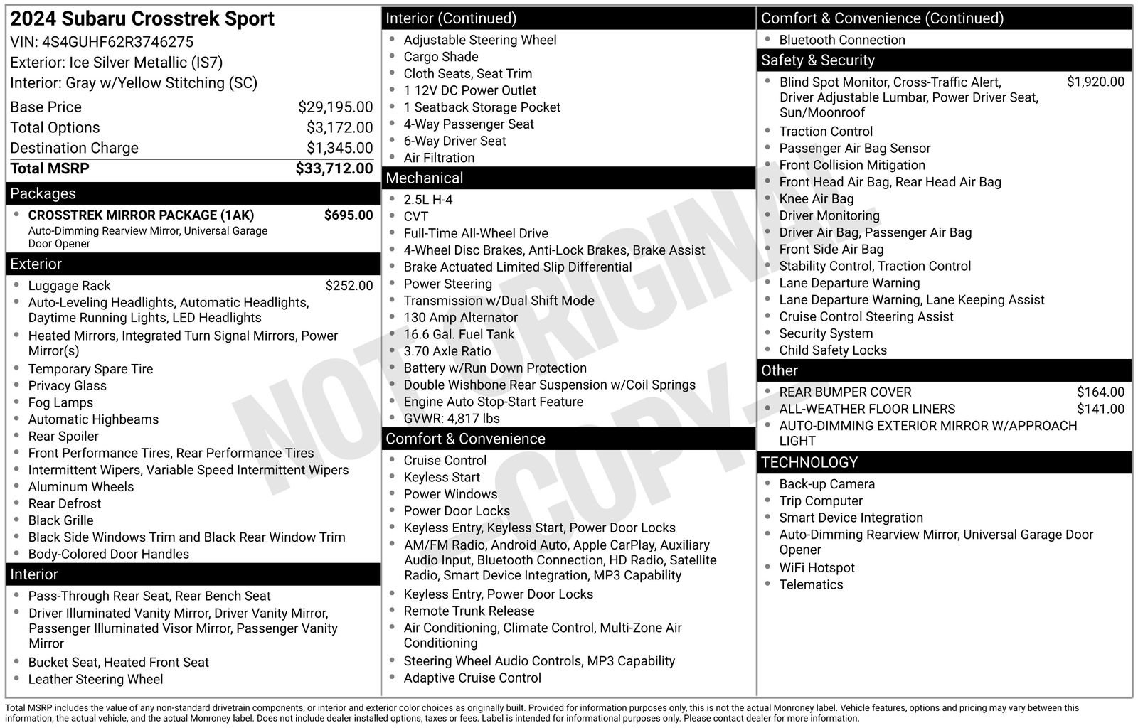 Used 2024 Subaru Crosstrek 2.5i Sport w/ Crosstrek Mirror Package image 14