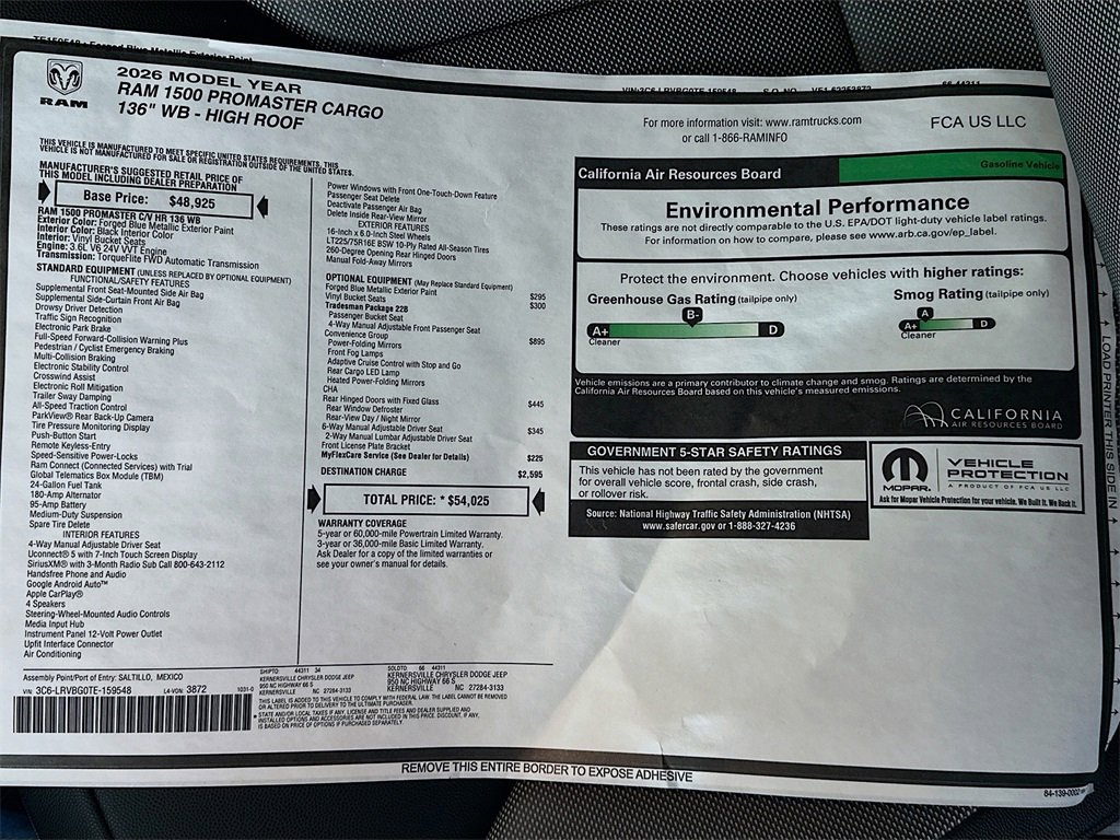 New 2026 RAM ProMaster 1500 w/ Convenience Group image 20