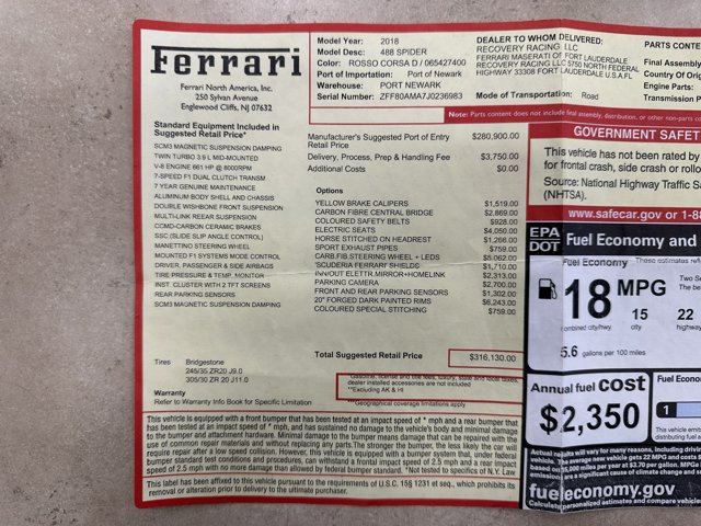 Used 2018 Ferrari 488 Spider RWD image 56