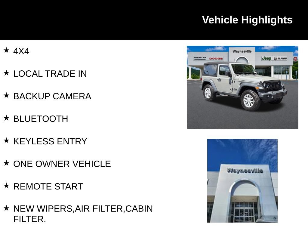 Used 2023 Jeep Wrangler Sport AWD/4WD image 2