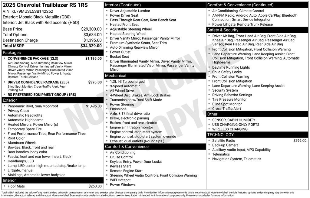 Used 2025 Chevrolet TrailBlazer RS w/ Convenience Package AWD/4WD image 24