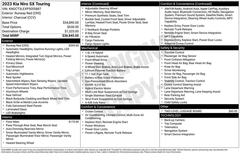 Certified 2023 Kia Niro SX Touring FWD image 9