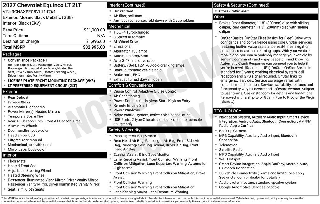 New 2027 Chevrolet Equinox LT AWD/4WD image 38