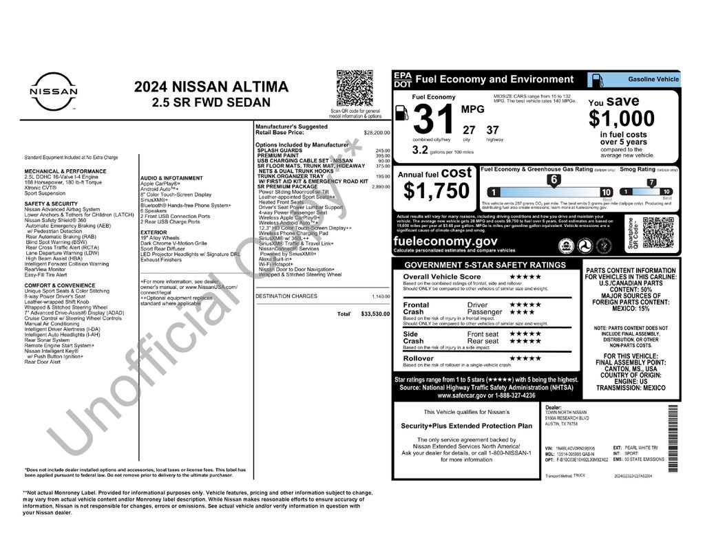 Used 2024 Nissan Altima 2.5 SR w/ SR Premium Package FWD image 43