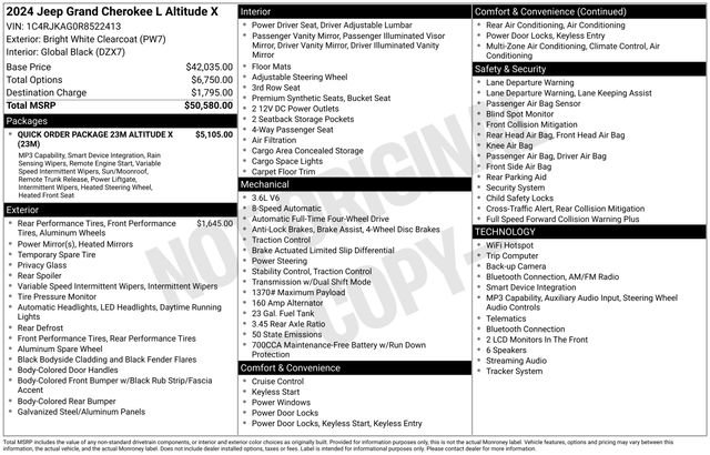 Used 2024 Jeep Grand Cherokee L Altitude AWD/4WD image 19