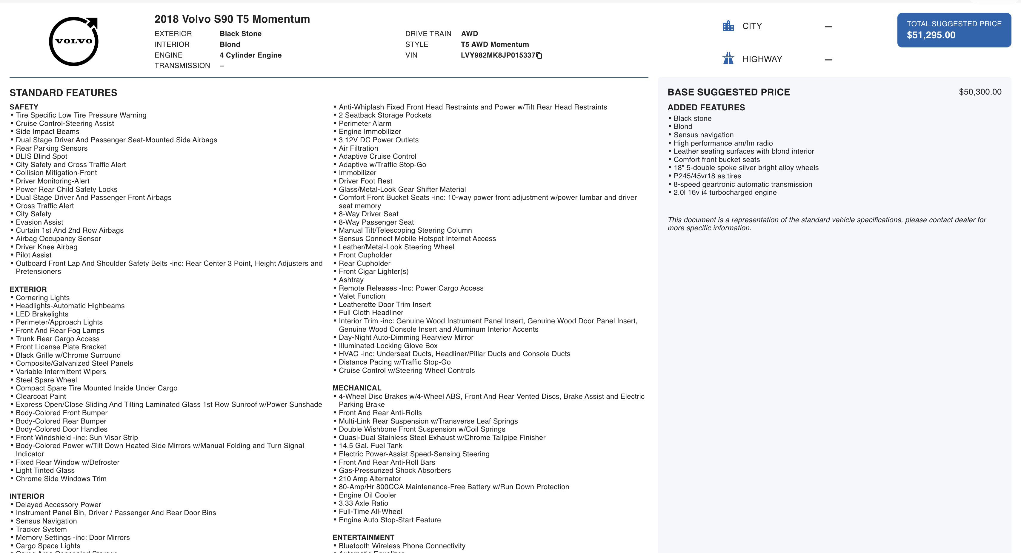 Used 2018 Volvo S90 T5 Momentum w/ Protection Package image 3