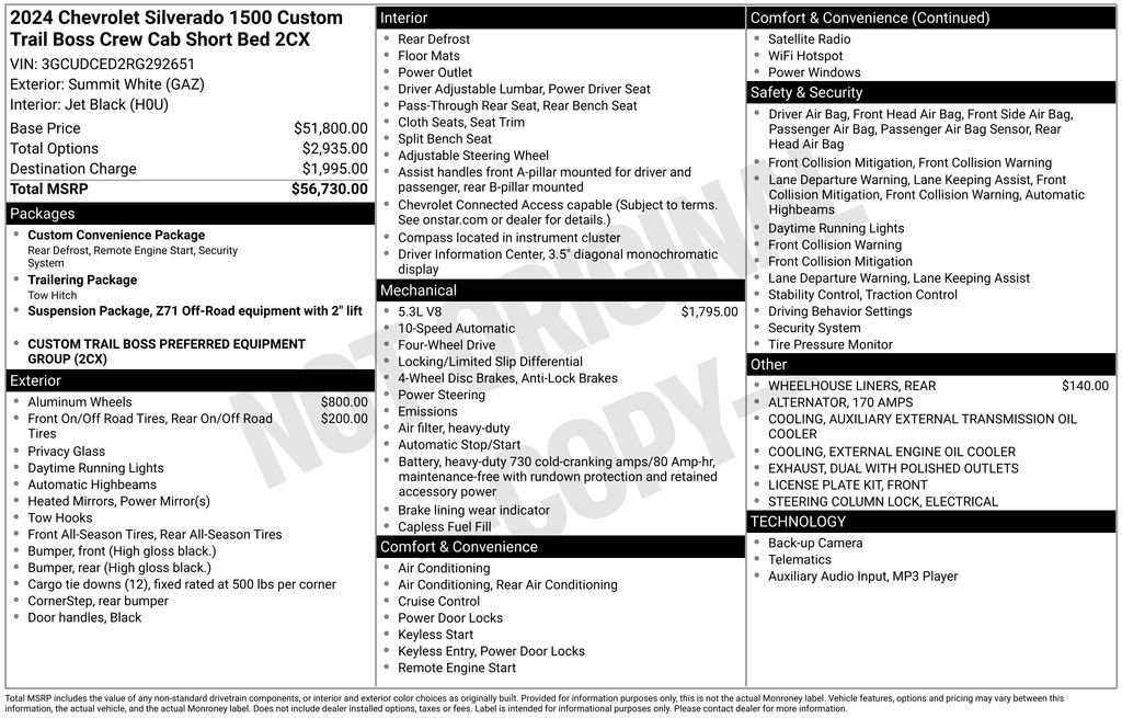 Used 2024 Chevrolet Silverado 1500 Custom Trail Boss image 47