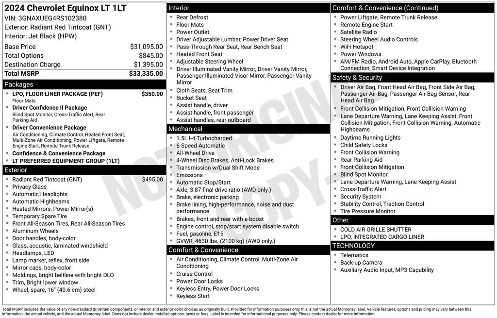 Certified 2024 Chevrolet Equinox LT w/ LPO, Floor Liner Package image 36