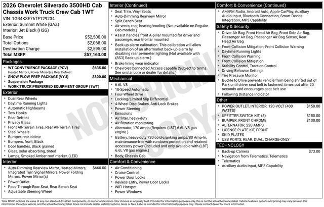New 2026 Chevrolet Silverado 3500 W/T w/ WT Convenience Package image 43