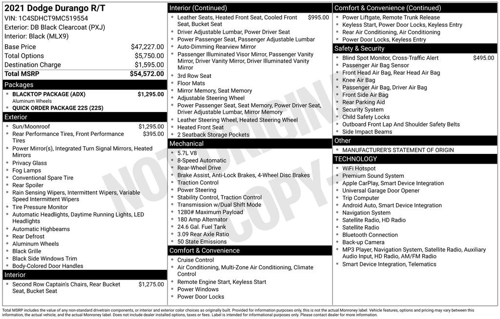 Used 2021 Dodge Durango R/T w/ Blacktop Package RWD image 5