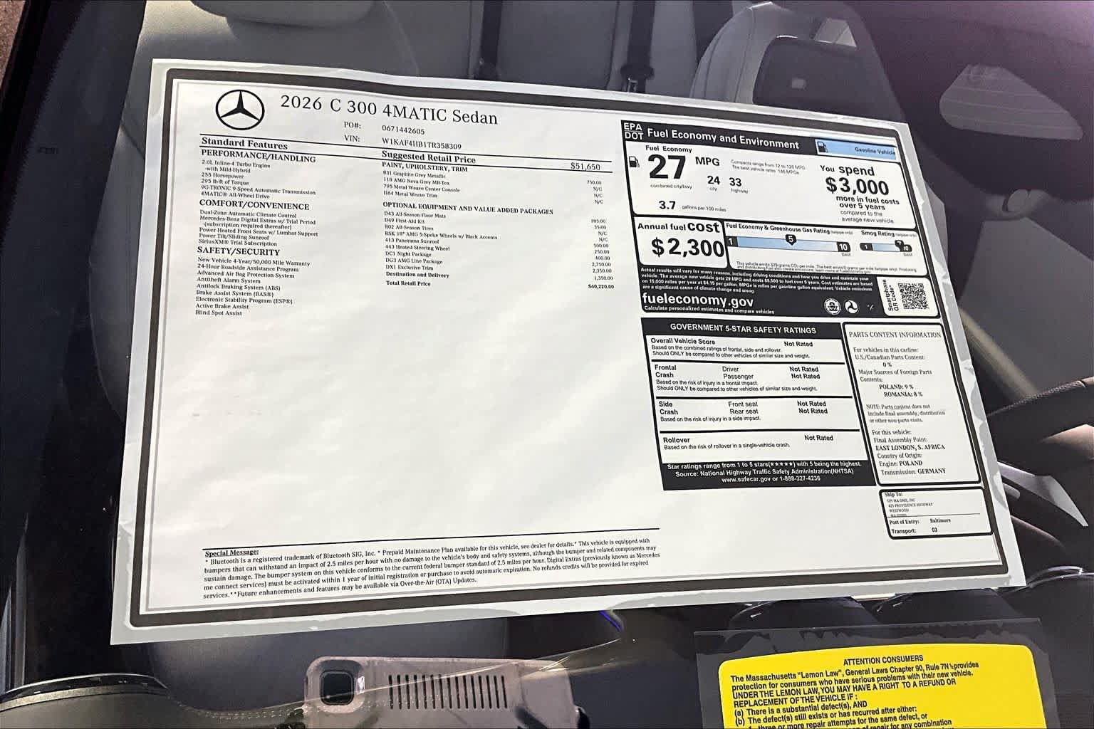New 2026 Mercedes-Benz C 300 4MATIC Sedan image 18