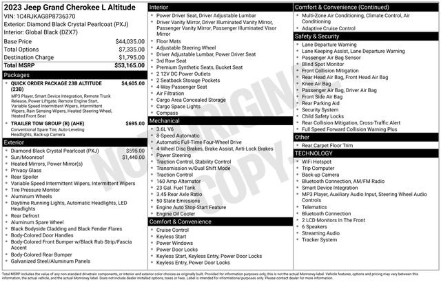 Used 2023 Jeep Grand Cherokee L Laredo AWD/4WD image 18