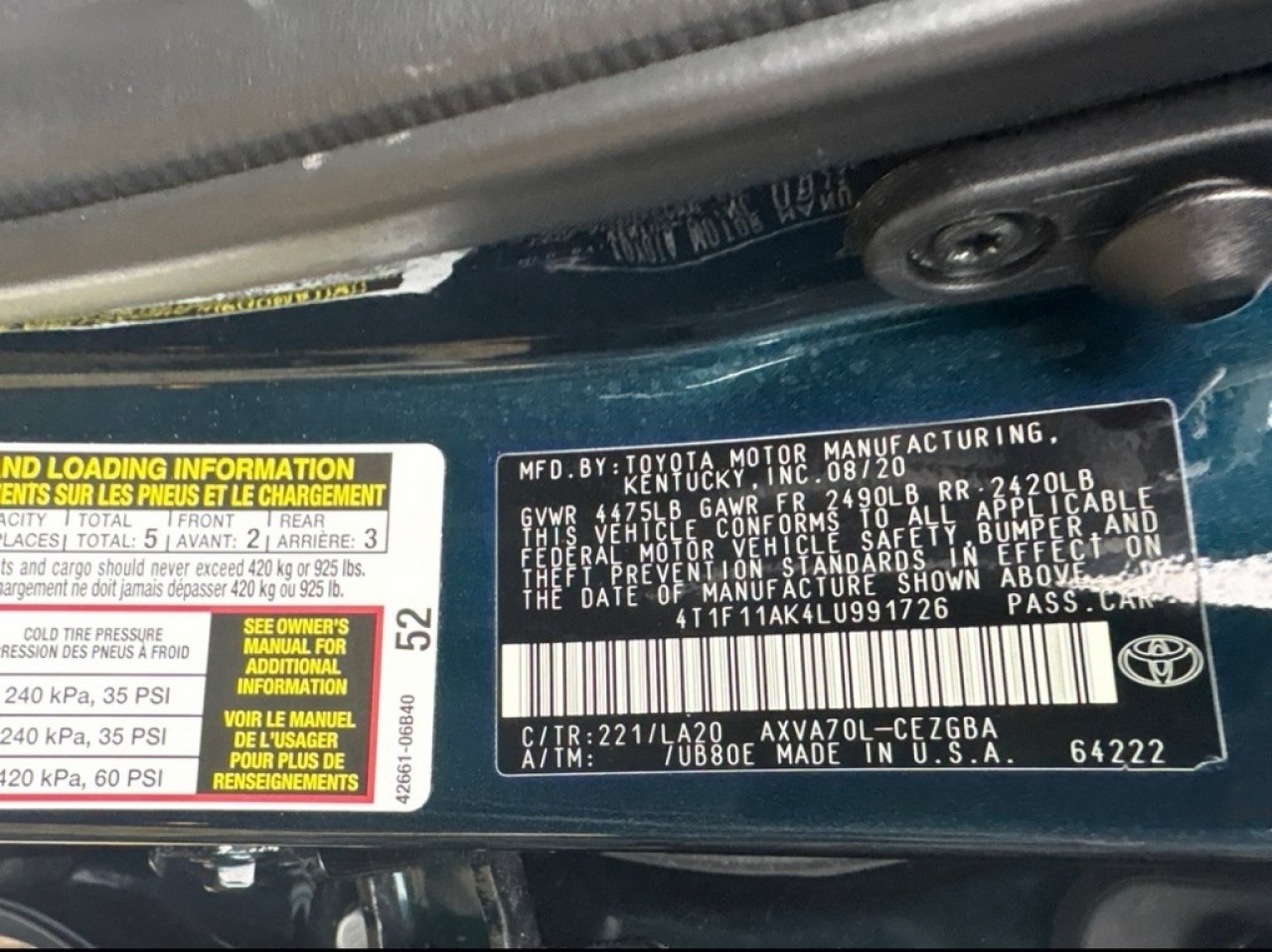 Used 2020 Toyota Camry XLE image 12