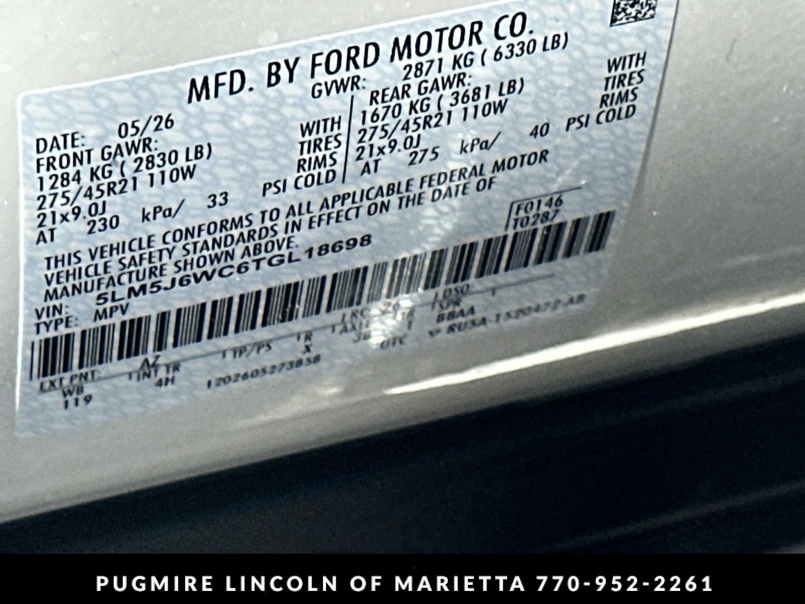 New 2026 Lincoln Aviator 2WD w/ Jet Appearance Package image 34
