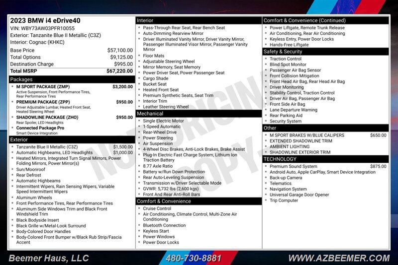 Used 2023 BMW i4 eDrive40 w/ M Sport Package RWD image 3