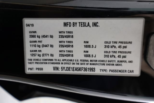 Used 2019 Tesla Model 3 Long Range RWD image 39