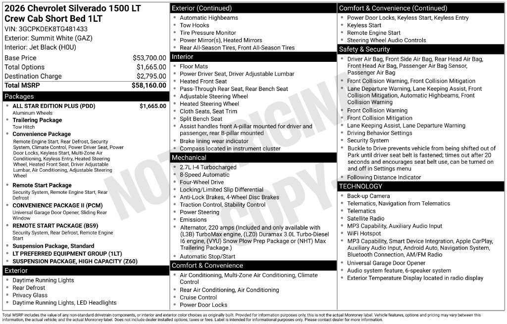 New 2026 Chevrolet Silverado 1500 LT w/ All Star Edition Plus AWD/4WD image 4