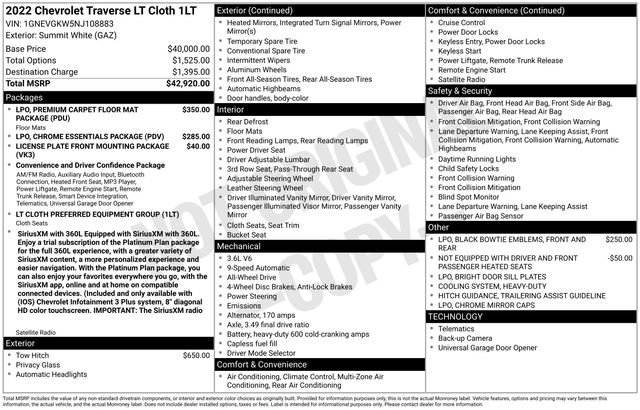 Used 2022 Chevrolet Traverse LT image 2