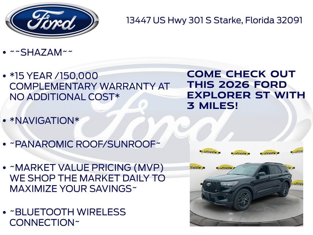 New 2026 Ford Explorer ST w/ Sun And Sound Package RWD image 5