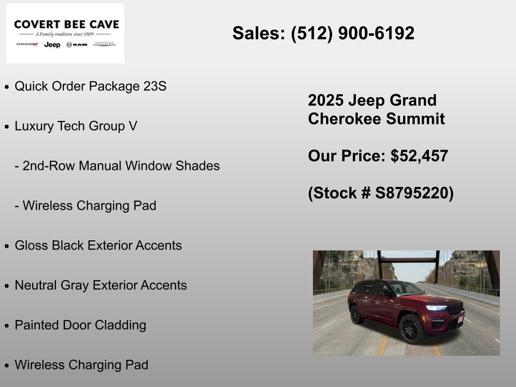 New 2025 Jeep Grand Cherokee Summit w/ Obsidian Package AWD/4WD image 6