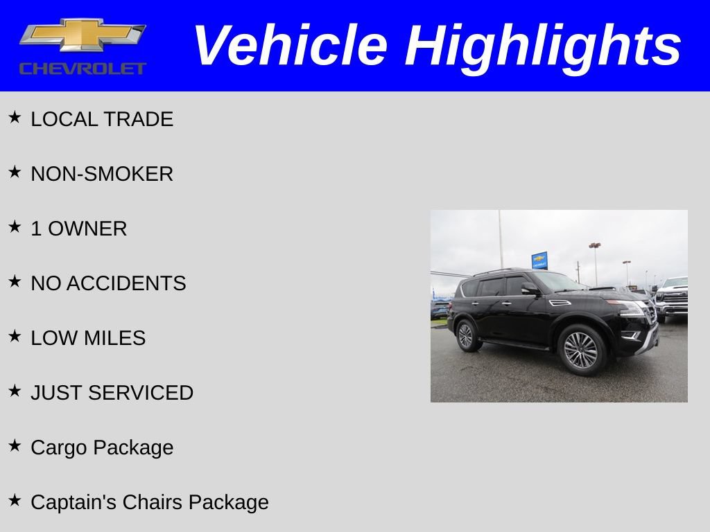 Used 2023 Nissan Armada SL w/ Captain's Chairs Package RWD image 2